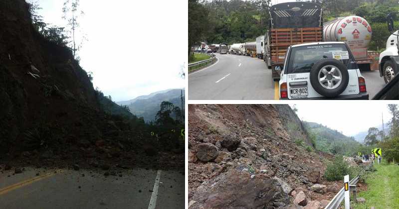 Vía Bogotá – Villavicencio permanece cerrada por derrumbe