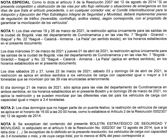 Boletin Estrategico De Seguridad Y Movilidad Festivo San Jose Y