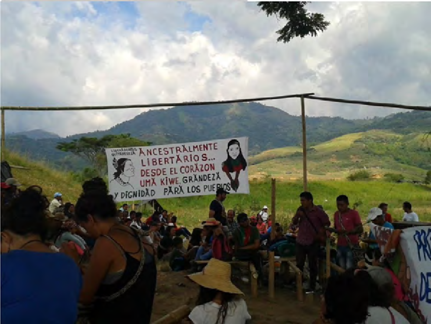 Protesta de los 'Nietos de Quintín Lame'